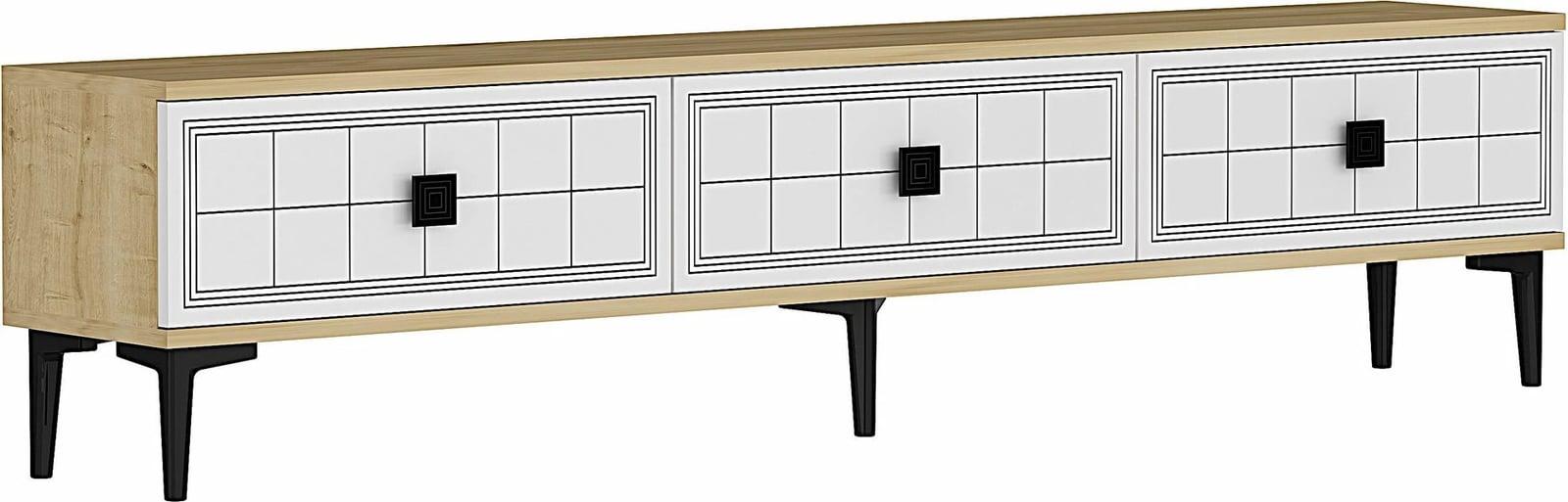 Komodë TV Skye Decor, Yuka 180, ngjyrë lis safir dhe e bardhë