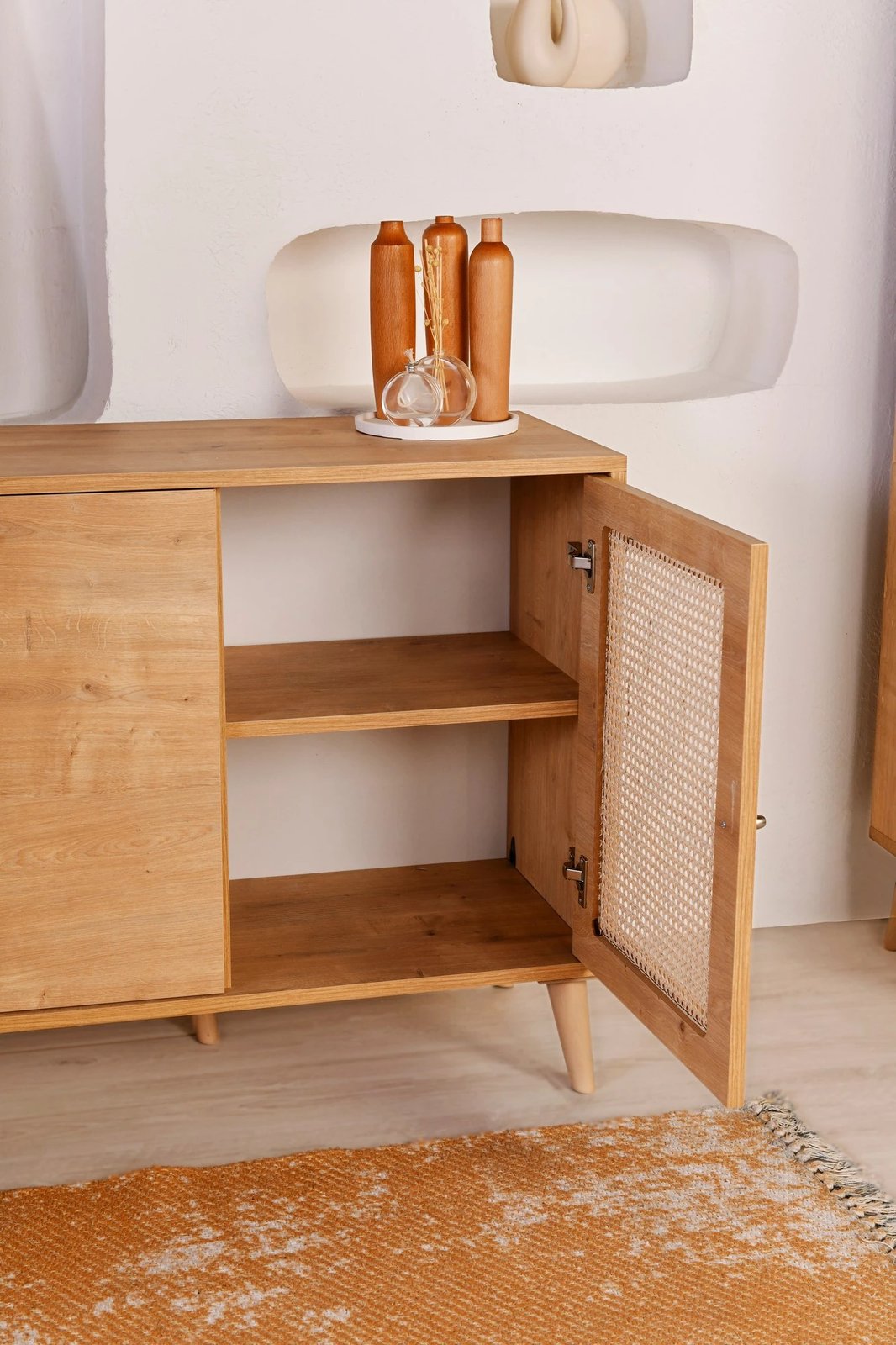 Konsol Skye Decor, hazeran, ngjyrë lisi