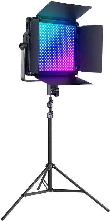 Set drita LED Neewer RGB1200, 60W, 2500-8500K, me stativa dhe barndoors