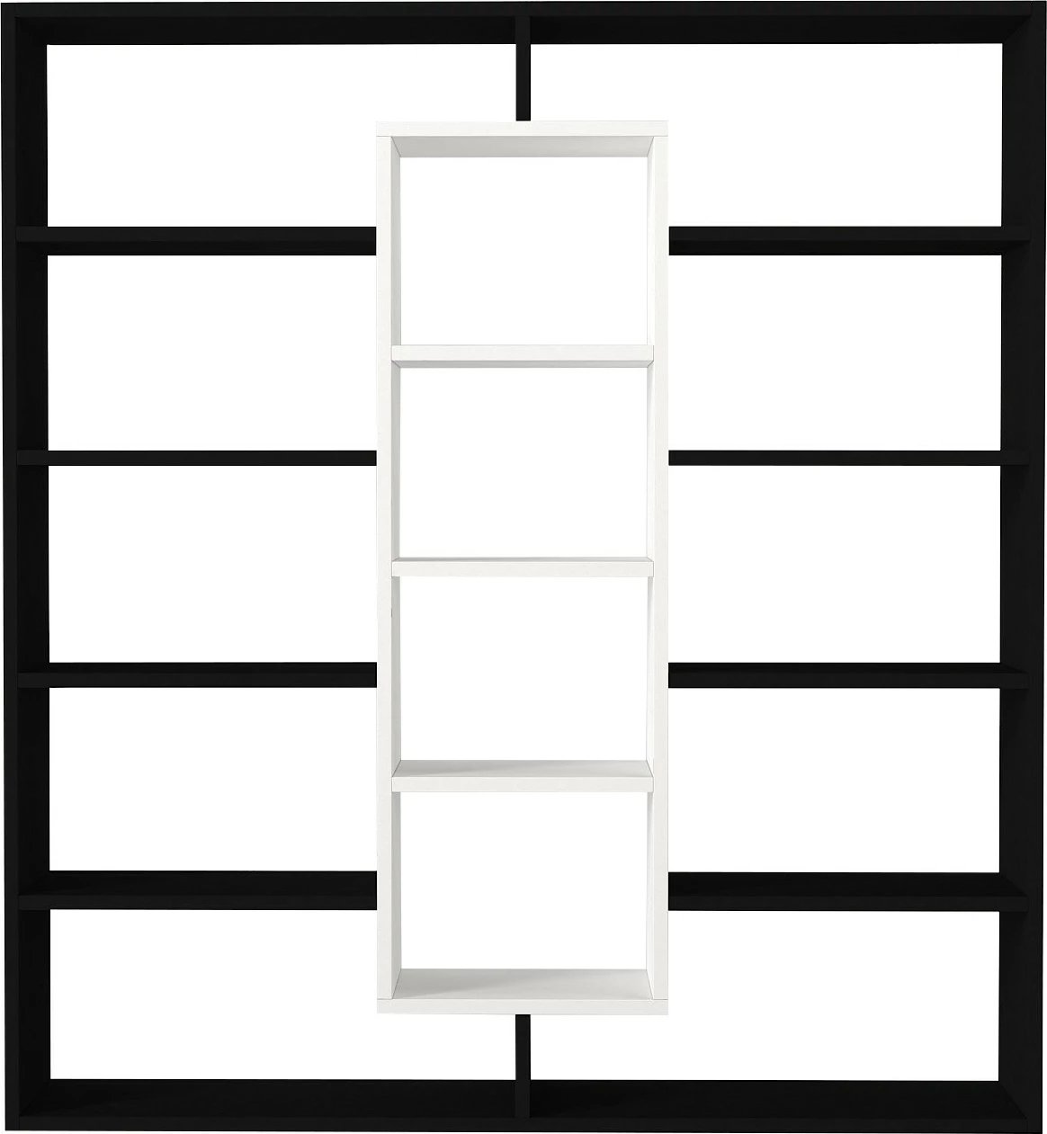 Raft librash Hanah Home, Ample, i zi dhe i bardhë