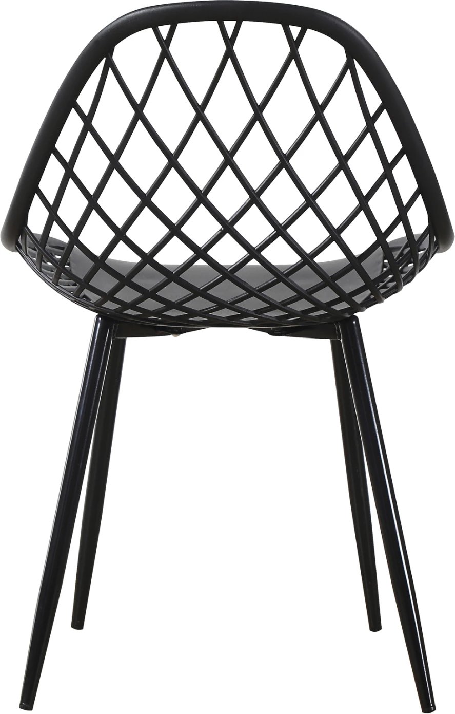 Karrige polipropileni, FH9524.02, ngjyrë e zezë, me këmbë metalike mat, 52x53x82H cm, set prej 4 copash