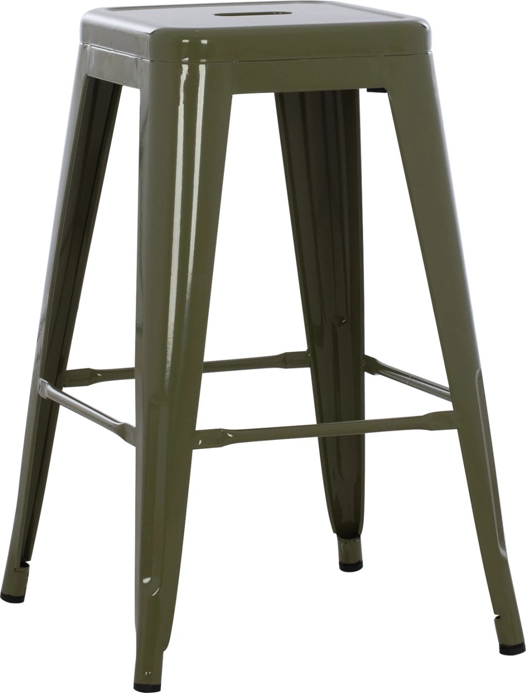 Karrige për bar, lartësi mesatare, MELITA-PRO, metal, ngjyrë ulliri e errët, 43x43x67 cm