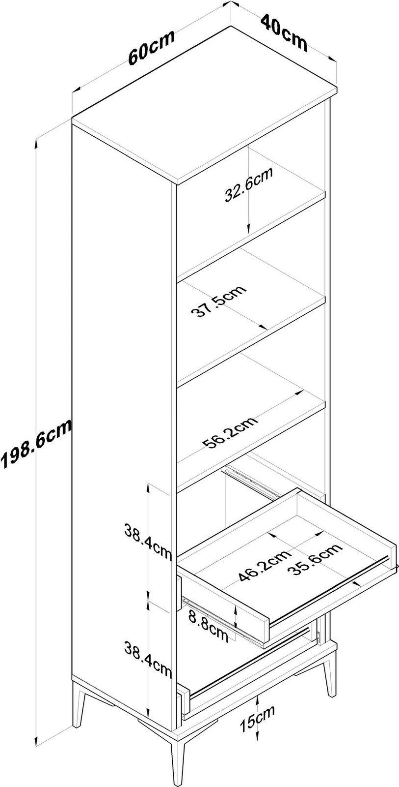 Dollap shumëpërdorimësh, ngjyrë e bardhë, Skye Decor, JE110 - 2945