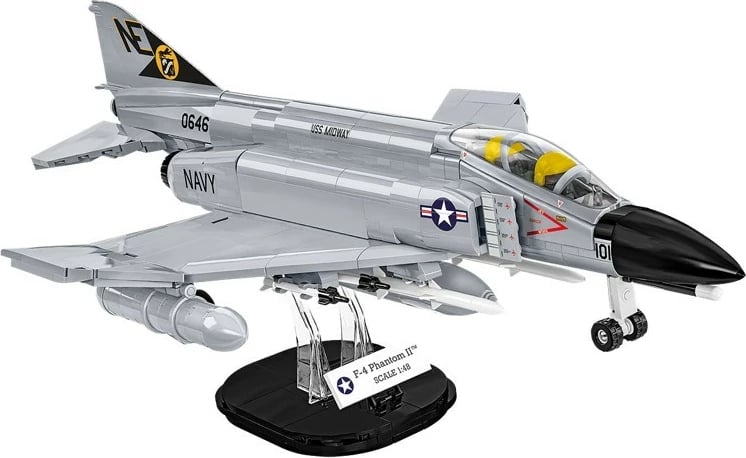 Set blloqesh Cobi Klocki Armed Force F-4 Phantom II, 703 pjesë, gri