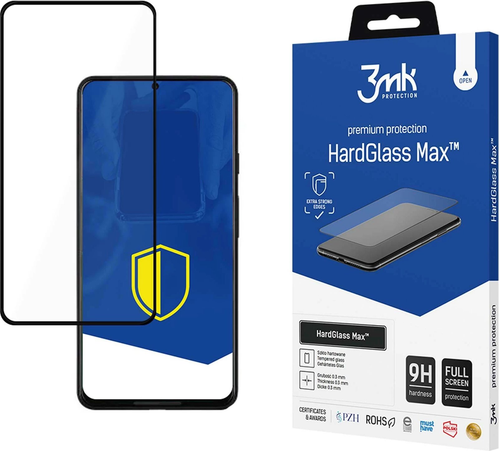 Xham i temperuar 3mk HardGlass Max për Google Pixel 7 5G, i zi
