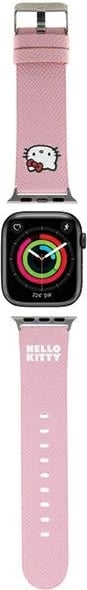 Rrip Apple Watch, Hello Kitty, Kitty Head Hel000049-0, 38/40/41 mm, lëkurë eko + çelik inox, rozë