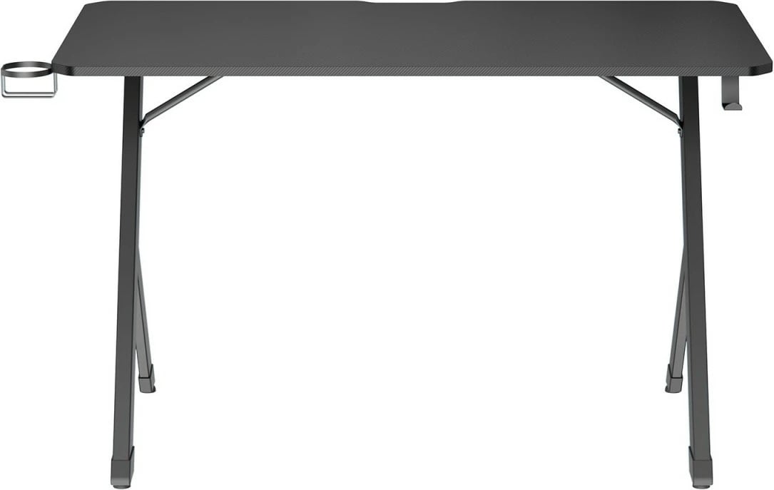 Tavolinë gaming, Maclean NanoRS RS101, 120x60x75 cm, ngarkesë 75 kg, me mbajtës kufjesh dhe gote, e zezë