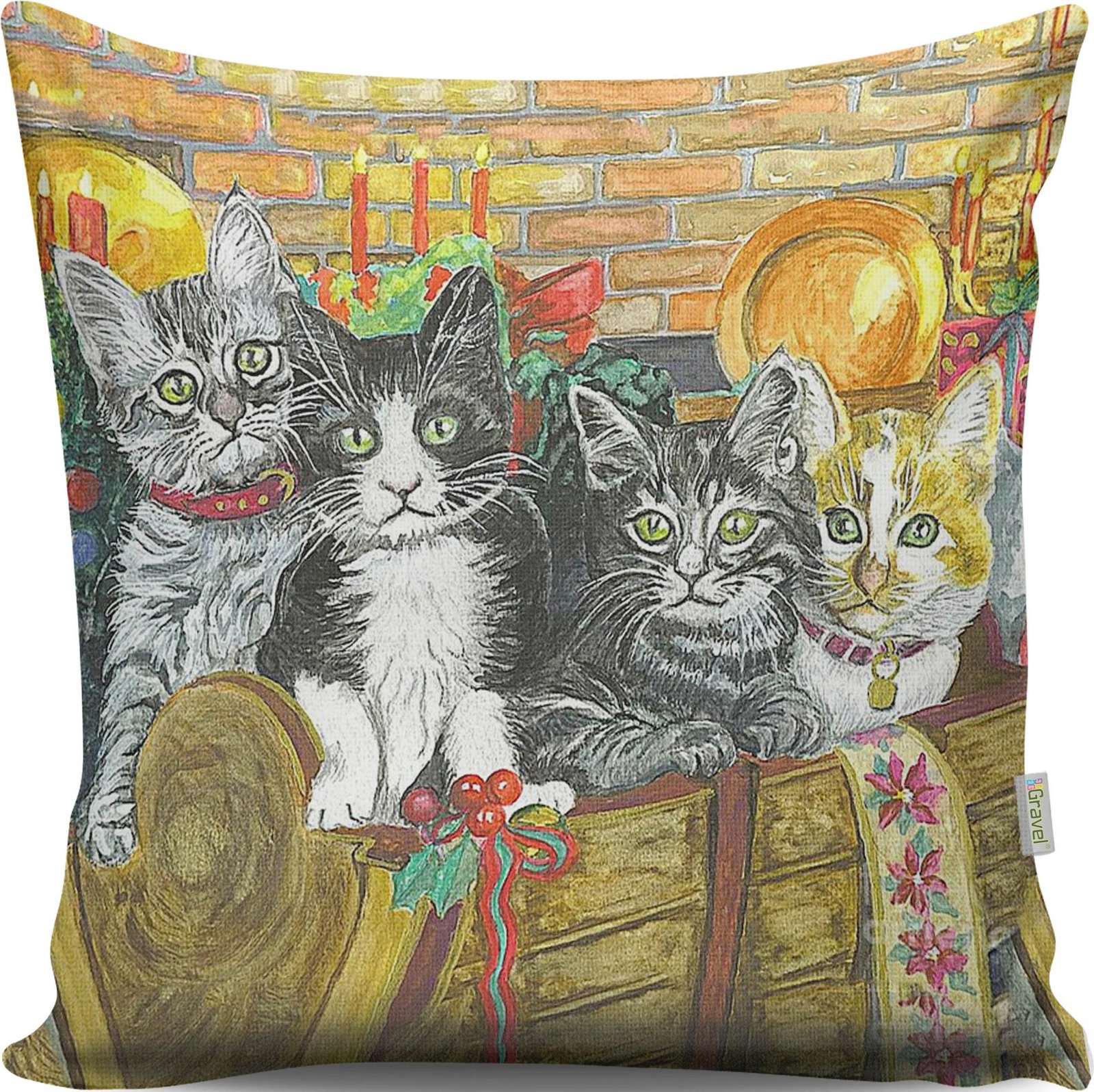 Jastëk dekorativ Evila Originals, shumëngjyrësh, A13040, 43x43cm