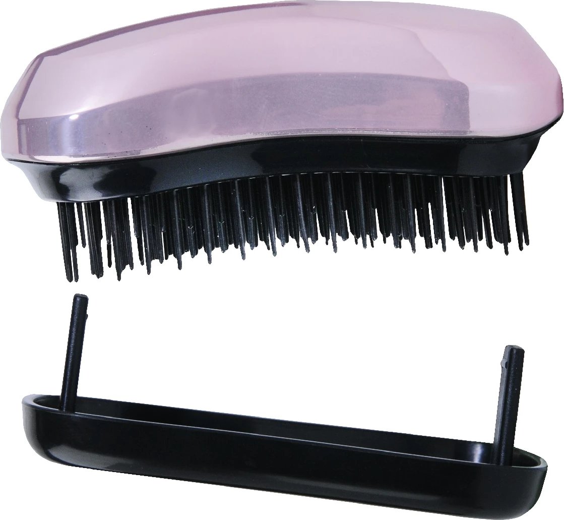 Furçë flokësh kompakte Inter Vion Brush & Go për femra, rozë metalike, 1 copë