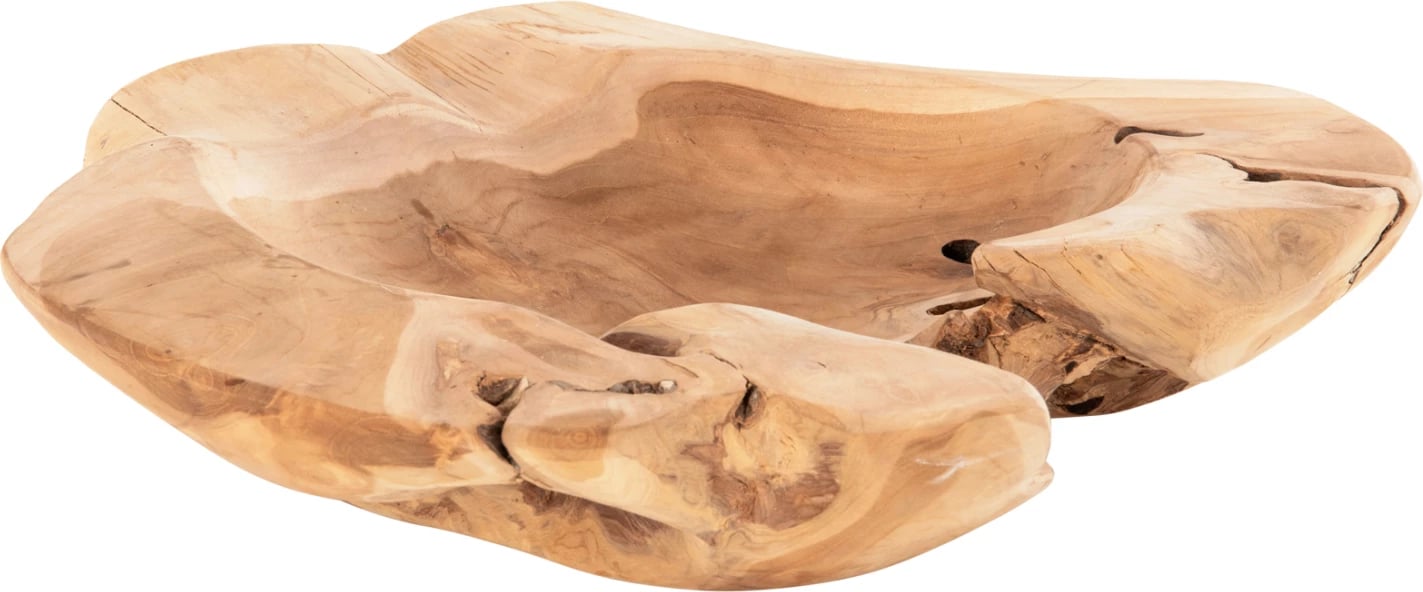 Enë dekorative për tavolinë, dru tik, YOKI, Φ58x12H cm