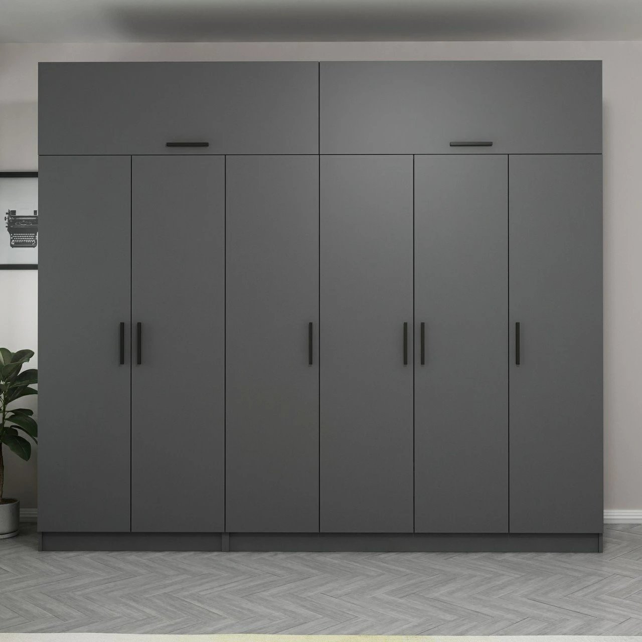 Dollap për dhomë gjumi, ngjyrë antracit, Skye Decor - 5175