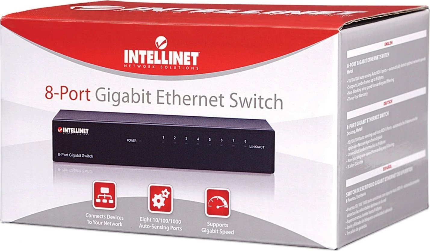 Switch Gigabit Intellinet për zyre, 8 porta