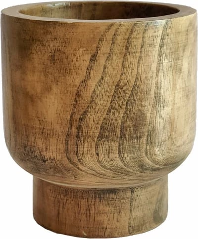 Vazë druri Cedar, ngjyrë kafe, 21x21x24cm