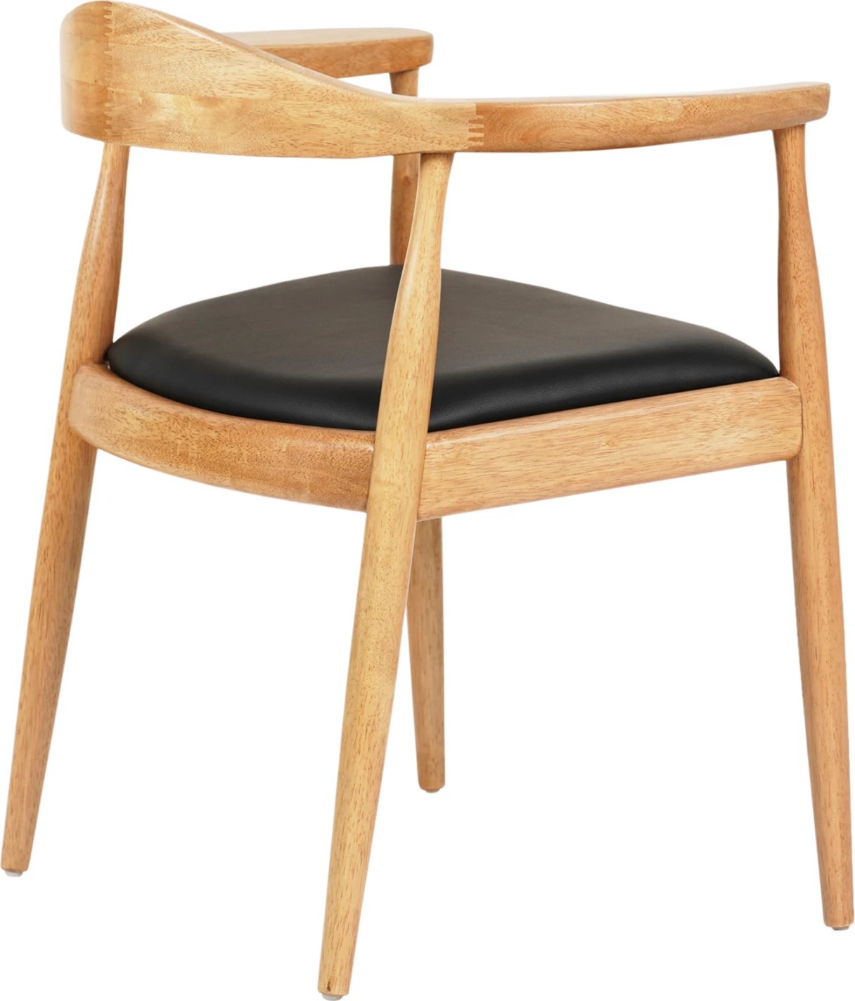 Karrige për tavolinë ngrënieje ADOR FH9948.01, dru gome, ngjyrë lisi & PU e zezë, 62x54x76.5 cm