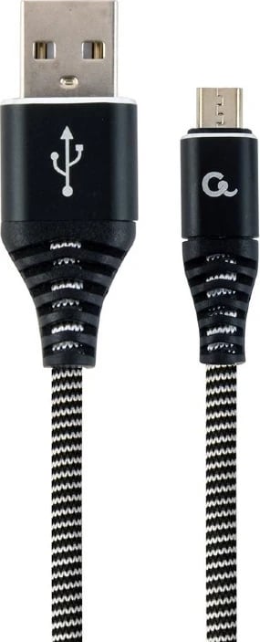 Kabllo USB Cablexpert CC-USB2B-AMMBM-2M-BW, USB 2.0, USB A në Micro-USB B, E Zezë