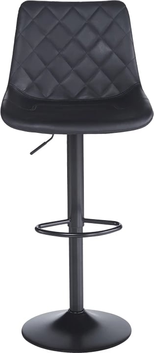 Set 2 karrige për bar Libra, ngjyrë e zezë, PU-metal, 49x55x115cm