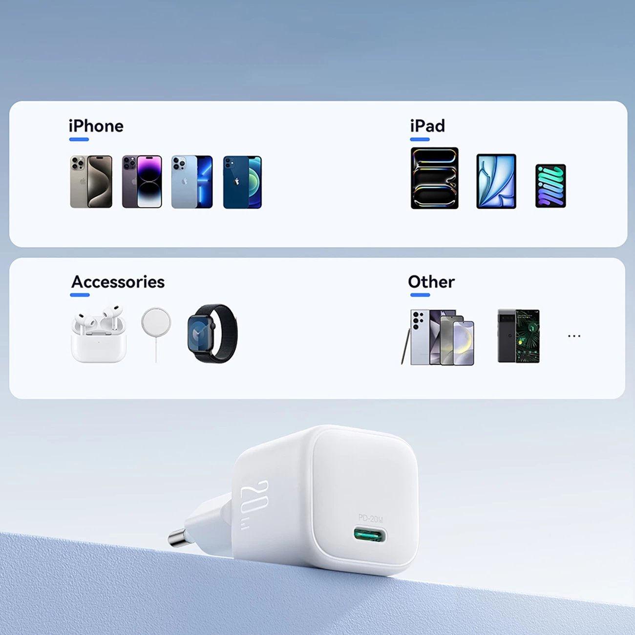 Karikues muri Joyroom JR-TCG08, GaN, 20W, USB-C, i bardhë Karikues muri Joyroom JR-TCG08, GaN, 20W, USB-C, i bardhë