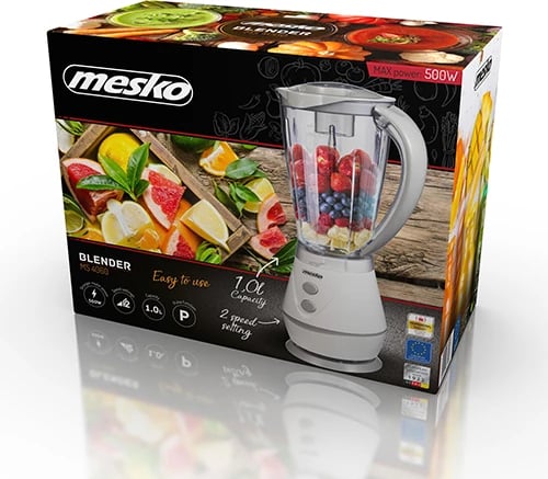 Blender, Mesko, MS 4060g, 1L, 500W max, 2 shpejtësi, gri Blender, Mesko, MS 4060g, 1L, 500W max, 2 shpejtësi, gri