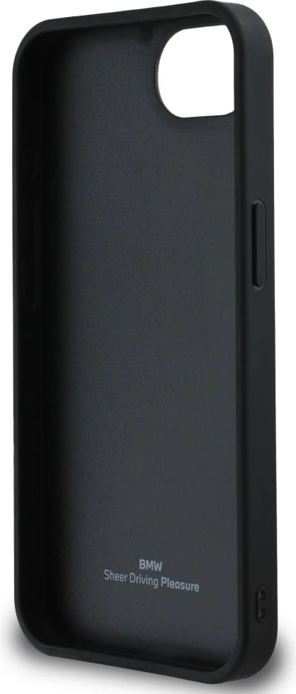 Mbështjellës BMW Leather Hot Stamp për iPhone 16e, Lëkurë natyrale, Zi