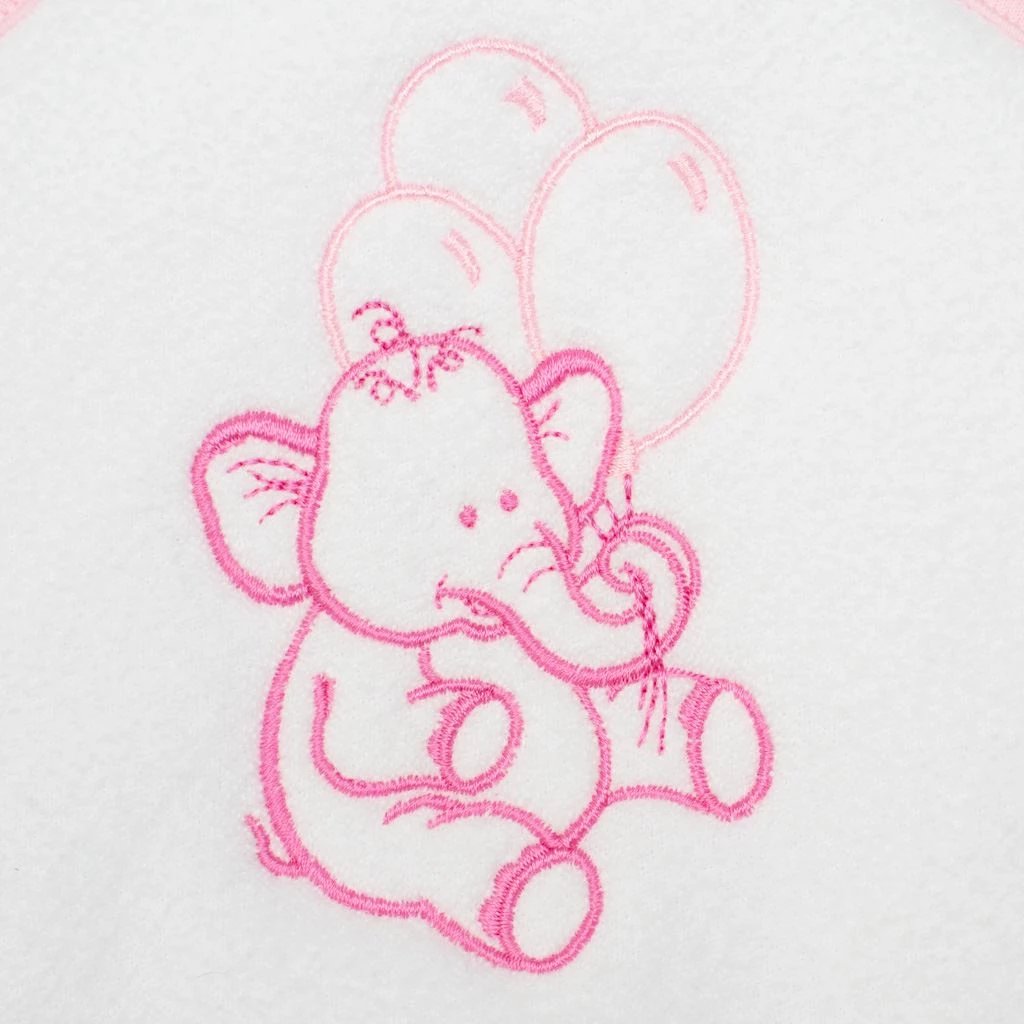 Peshqir me kapuç, New Baby, terry 100x100 cm, 80% pambuk, me qëndisje elefant, i bardhë