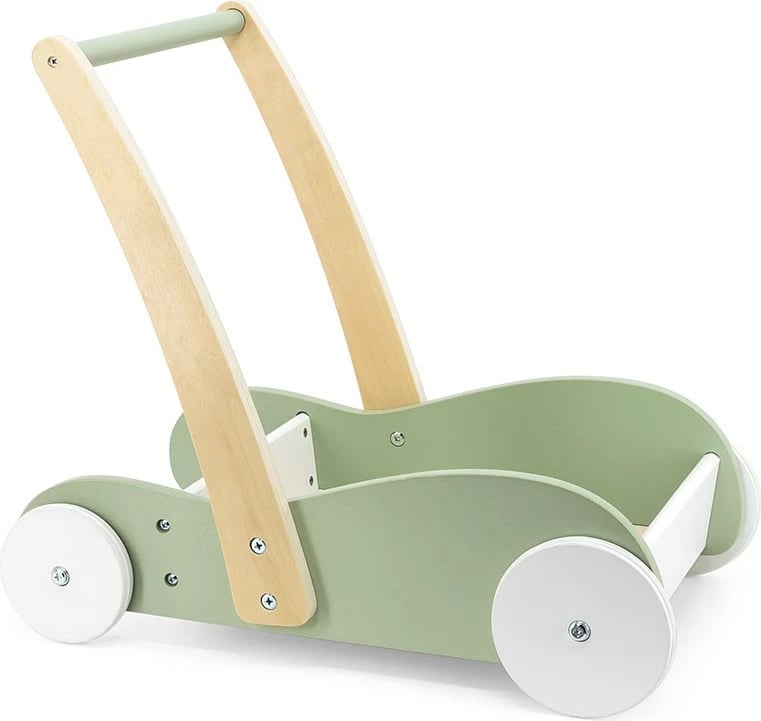 Ecesë druri për bebë, Viga, Mint, dru fagu, ndarje magazinimi, rrota antirrëshqitje, 18m+, mint