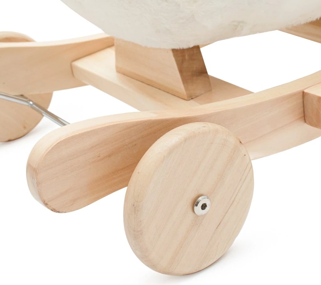 Lodër lëkundëse me rrota dhe melodi, Baby Mix Swan, për fëmijë 10m+, sedilje 22x45 cm, kapacitet 30 kg, e bardhë