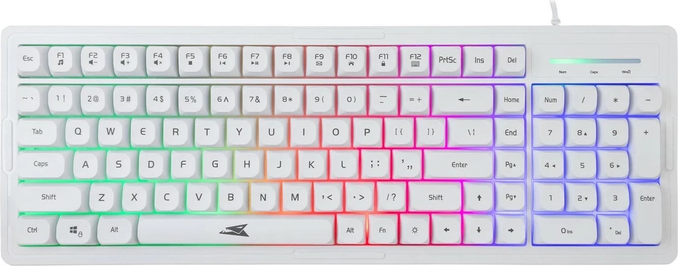 Tastierë me maus Baracuda Orca BGC-011, RGB, full-size, bardhë