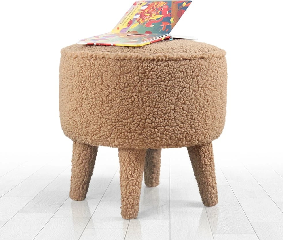 Puf prej leshi artificial, ngjyrë kafe, Moouv 3337