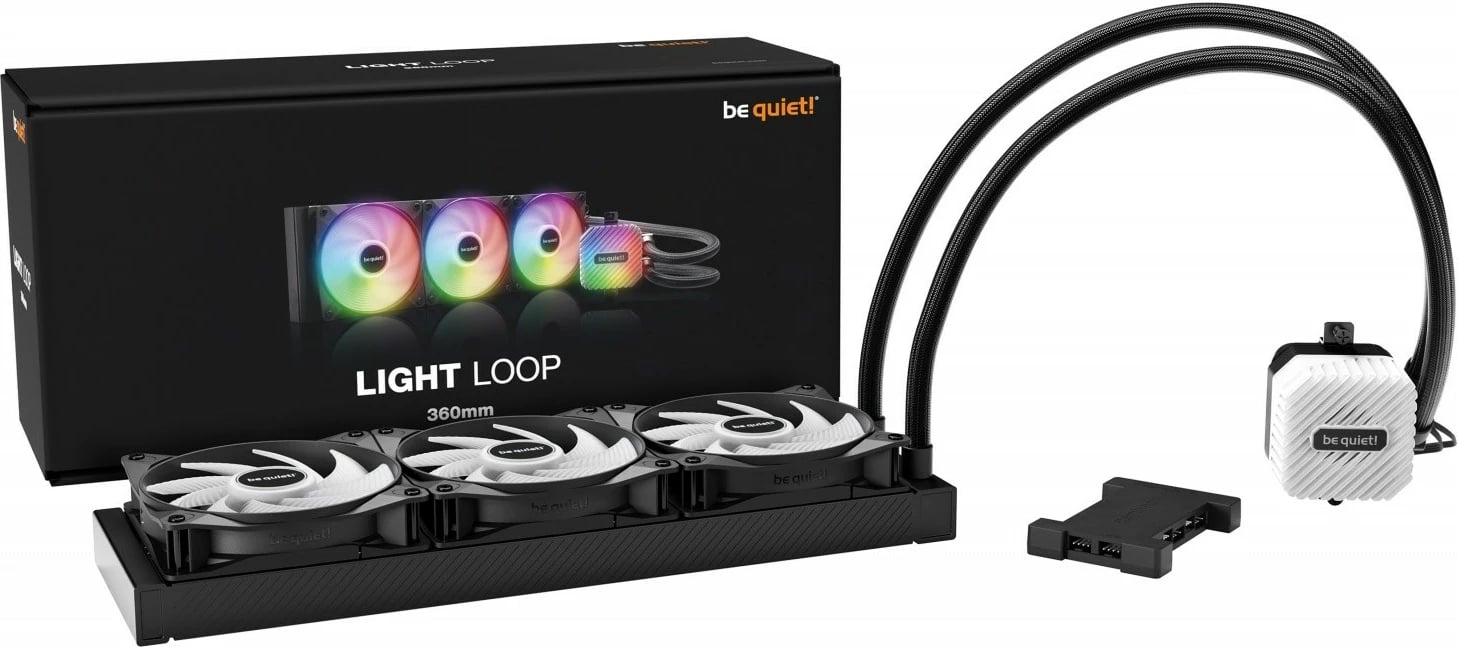 Ftohës me ujë për procesor Be quiet! Light Loop 360mm AIO ARGB, 3 ventilatorë, i zi