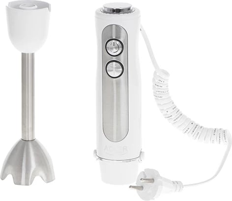 Blender dore, Adler AD 4625, 850W (1500W max), 5 shpejtësi + Turbo, kërcell çelik inox, kabllo 1.8m, e bardhë Blender dore, Adler AD 4625, 850W (1500W max), 5 shpejtësi + Turbo, kërcell çelik inox, kabllo 1.8m, e bardhë