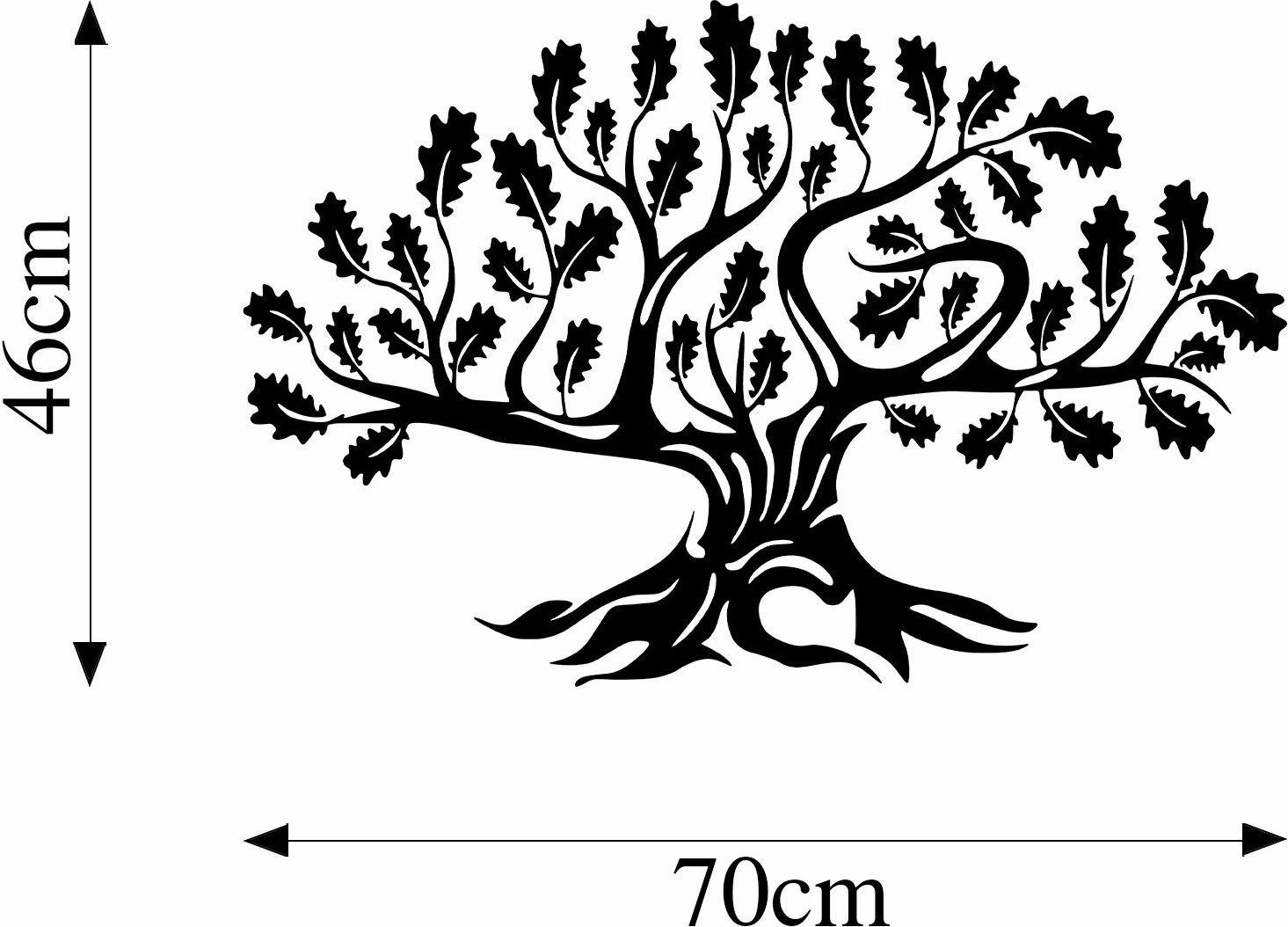 Aksesor dekorativ metalik për mur, pemë monumentale, Wallity