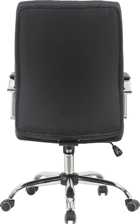 Karrige zyre për drejtor, Mido, lëkurë sintetike e zezë, 58x71x100-106cm