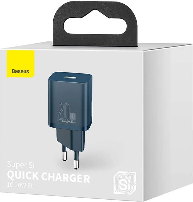 Karikues i shpejtë Baseus Super Si Quick Charger 1C, 20W, USB-C, Blu