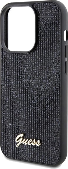 Mbështjellës Guess Disco Metal Script për iPhone 14 Pro Max, i zi