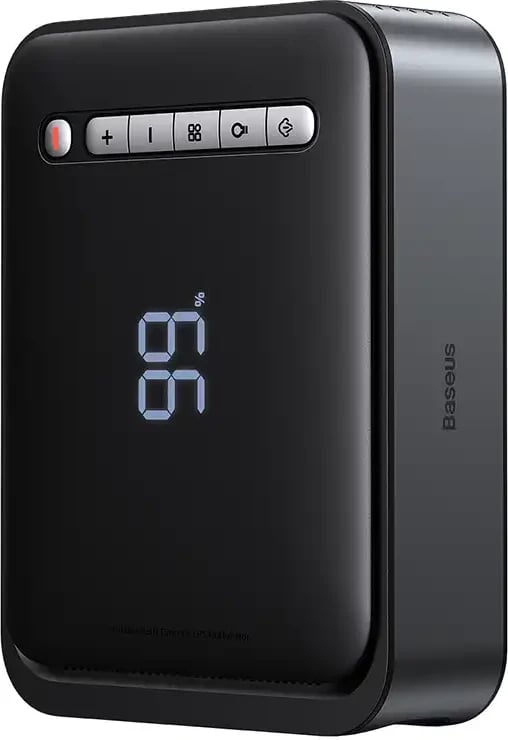 Starter + kompresor 2‑në‑1, Baseus Super Energy CGCN000001, 8000mAh 1000A, USB, i zi