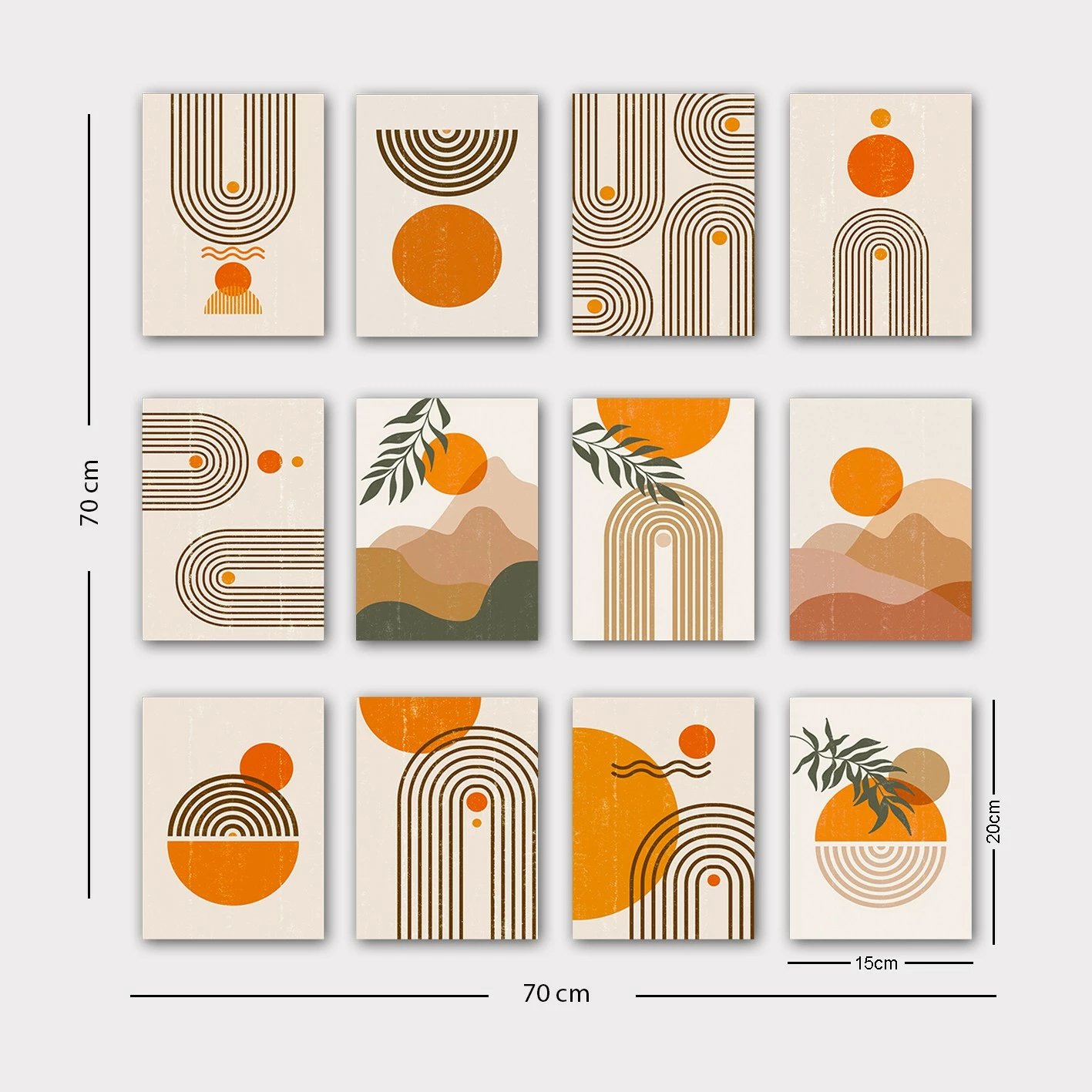 Piktura dekorative MDF (12 copë), Wallity, 12MDF14YS