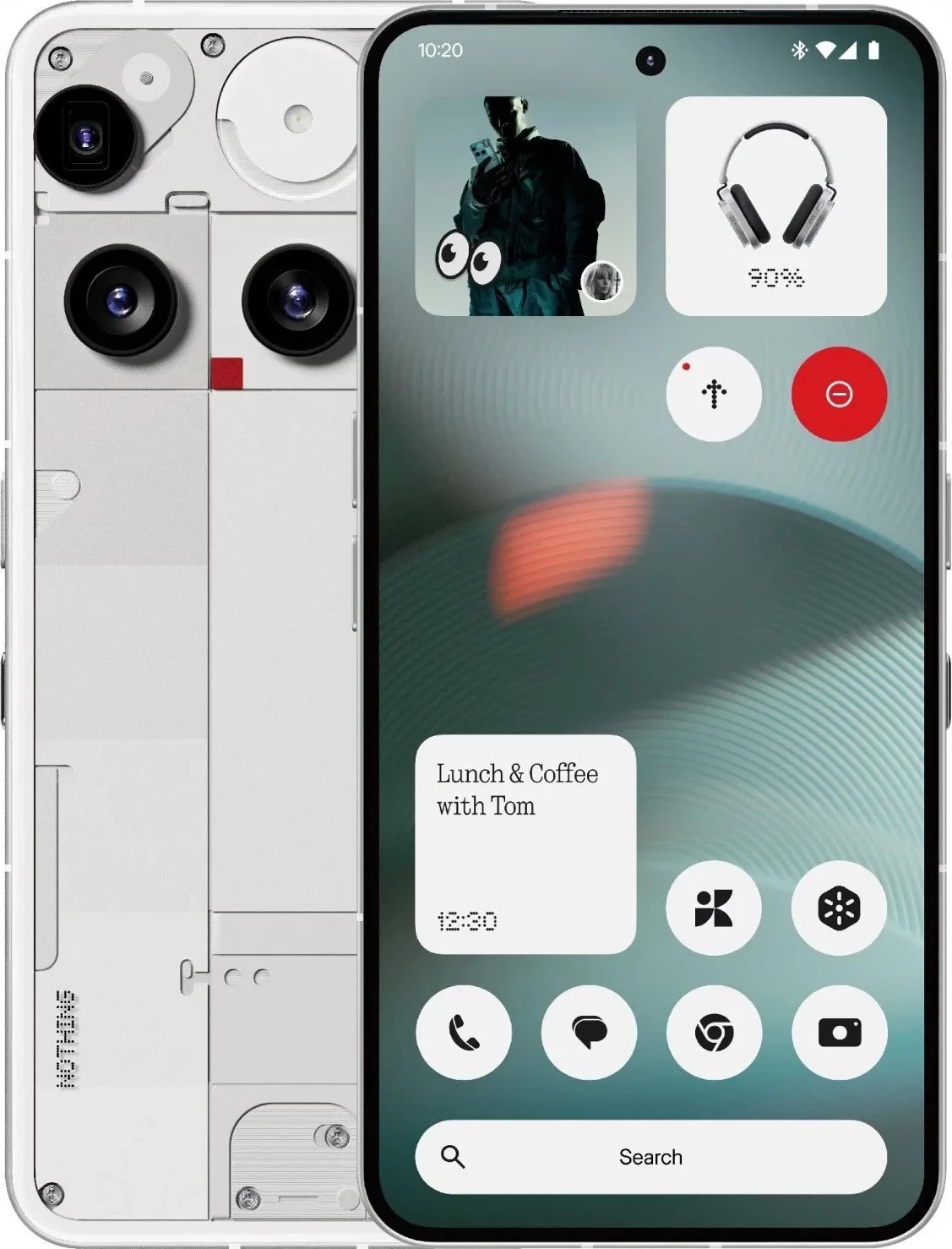 Celular Nothing Phone (3) 5G, 12/256GB, bardhë