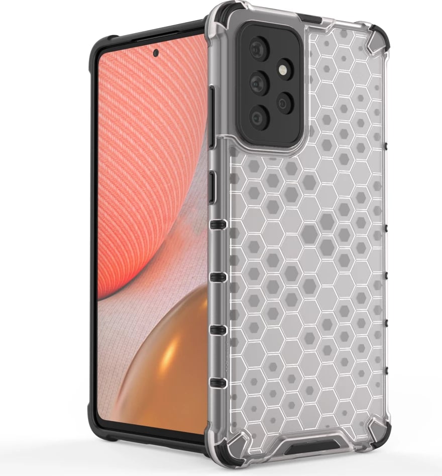 Mbështjellës Hurtel Honeycomb Case për Samsung Galaxy A72 4G, transparent