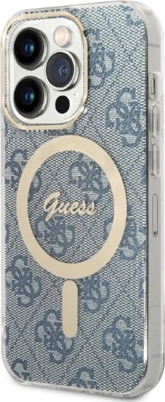 Set mbështjellës Guess GUBPP14LH4EACSB me karikues wireless për iPhone 14 Pro 6.1", blu