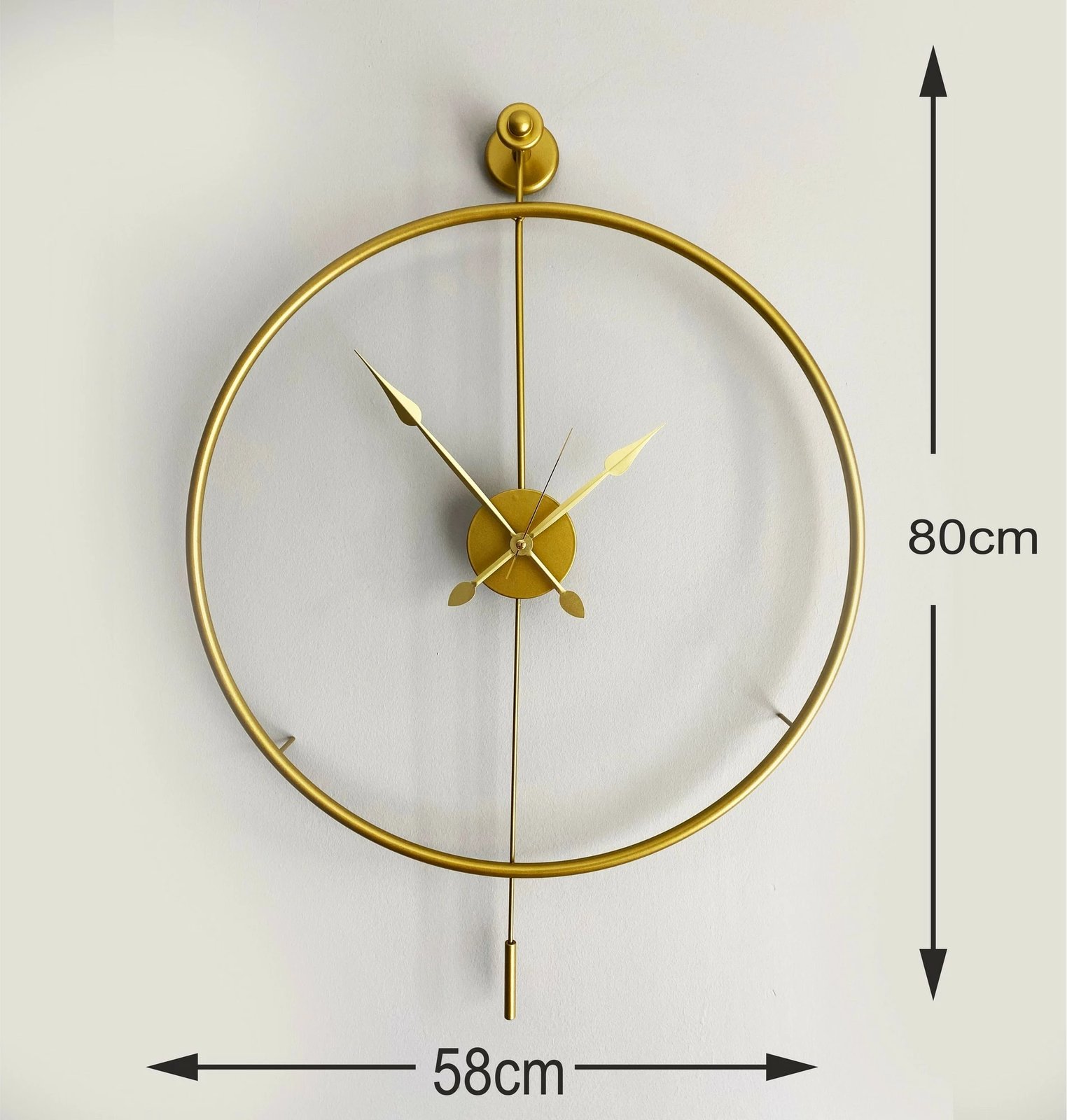 Orë muri dekorative prej metali, ngjyrë ari, Wallity Mclock-00103