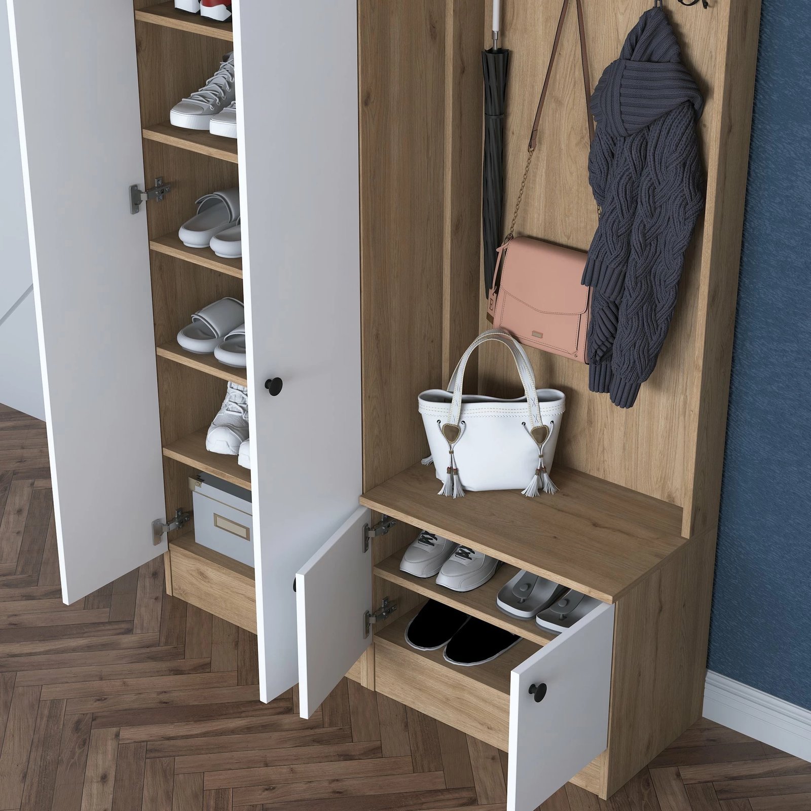 Stendë korridori Skye Decor, ngjyrë arrë dhe e bardhë, P6 - M11 - 2389