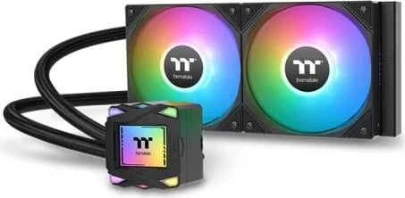 Ftohës me lëng Thermaltake LA240 ARGB, 2x120mm, për pllakë amë, i zi