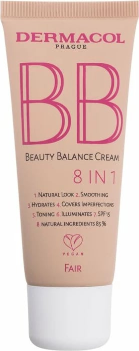 BB Cream për femra Dermacol BB Beauty Balance Cream 8 IN 1 SPF15 1 Fair, 30ml