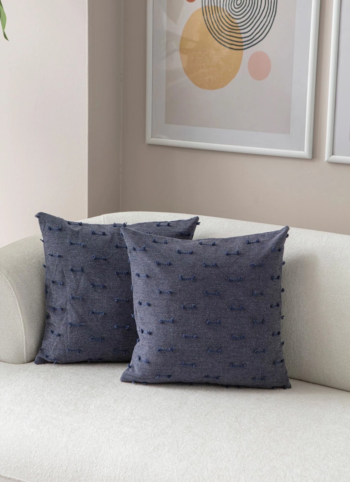 Set mbulesash jastëku (2 copë), Evila Originals, Tuffet, blu v6