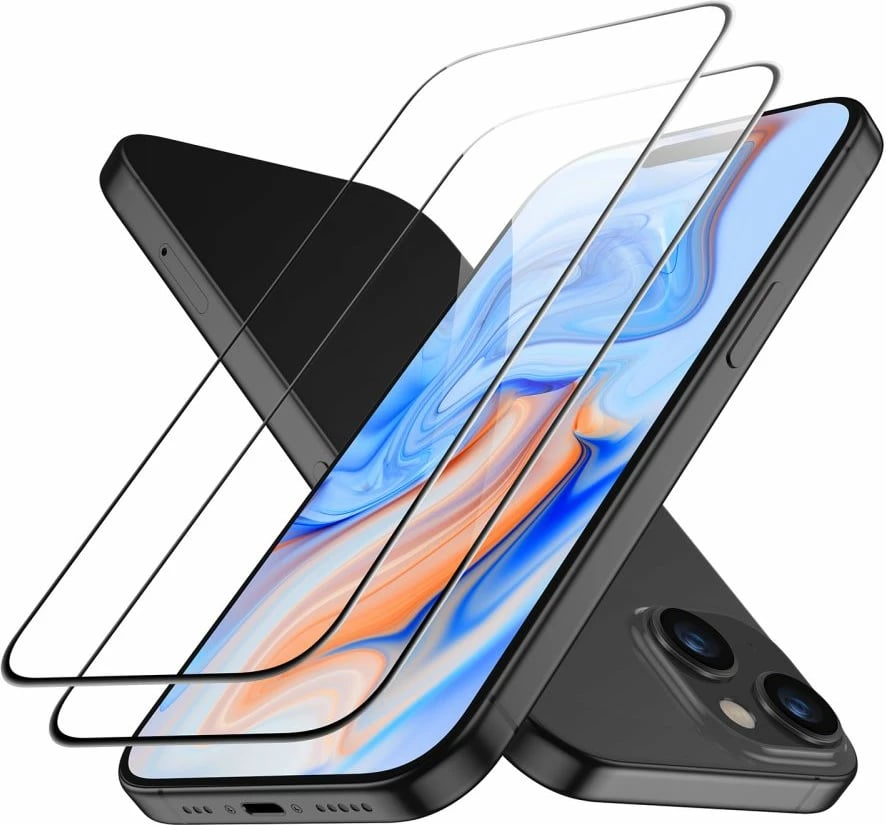 Mbrojtës xhami ESR për iPhone 15, 2 copë, i zi