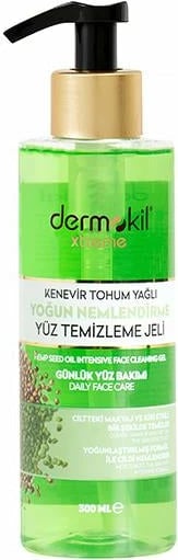 Xhel pastrues për fytyrë nga vaji i farës së kërpit Dermokil, 300ml