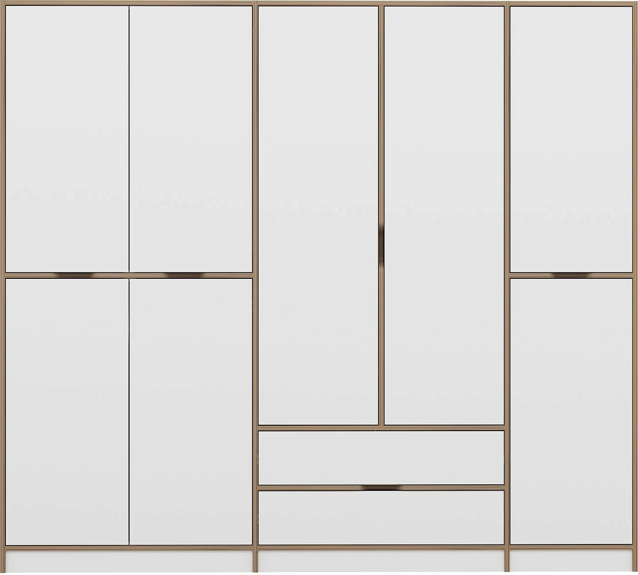 Dollap Hanah Home Elina, ngjyrë e bardhë dhe dore, 232x208x52cm