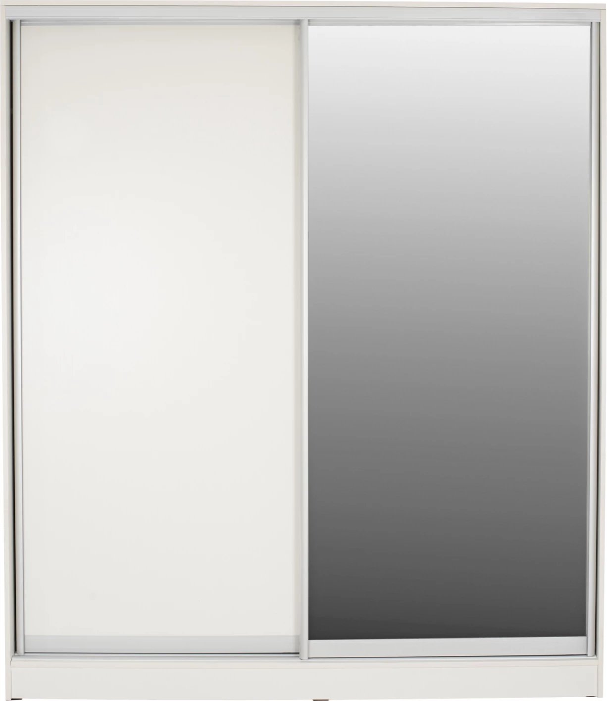 Dollap me dy dyer rrëshqitëse, ngjyrë e bardhë, me pasqyrë, FH2460.03, 120x60x220 cm