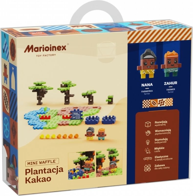 Set lodrash ndërtimi Marioinex Mini Waffle Plantacion Kakaoje, 100 elemente, shumëngjyrëshe