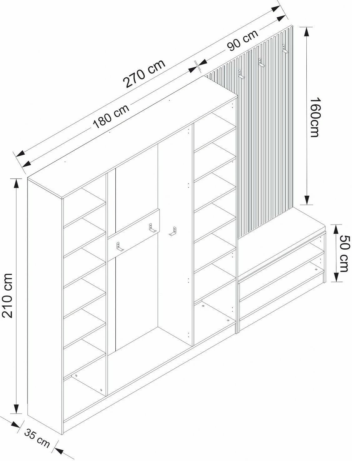Stendë korridori Skye Decor, e bardhë, Kale - 8133